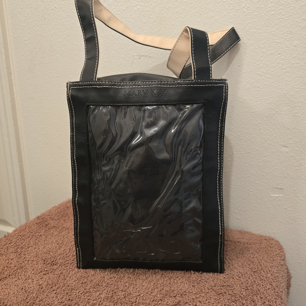 Mary Kay Black and Cream Tote with Transparent Panel
